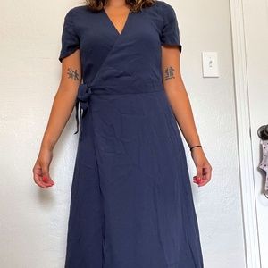 Blue Frank and Oak Wrap Dress - never worn